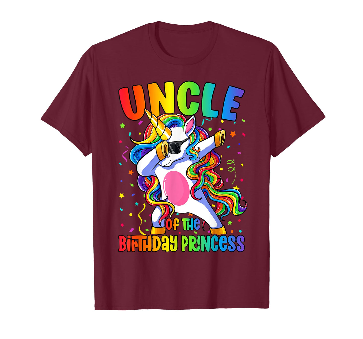 Uncle of the Birthday Princess Girl Dabbing Unicorn T-Shirt