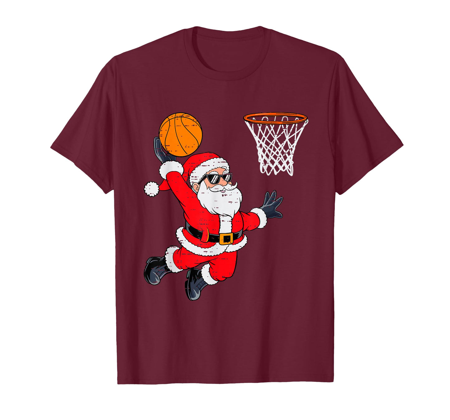 Funny Santa Dunking Basketball Christmas Xmas Mens Boys Kids T-Shirt