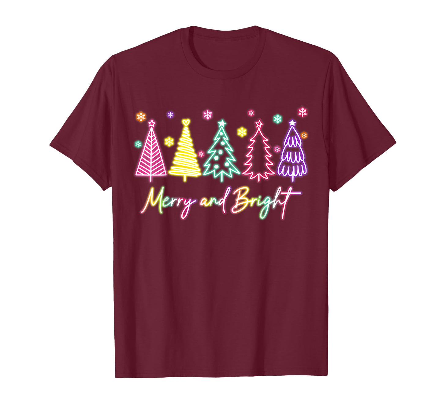 Merry Christmas Bright Christmas Tree Light Colorful Glowing T-Shirt