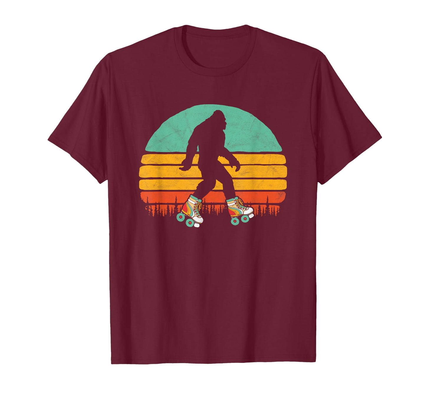 Retro Bigfoot Roller Skating Sasquatch 80s Skater Graphic T-Shirt