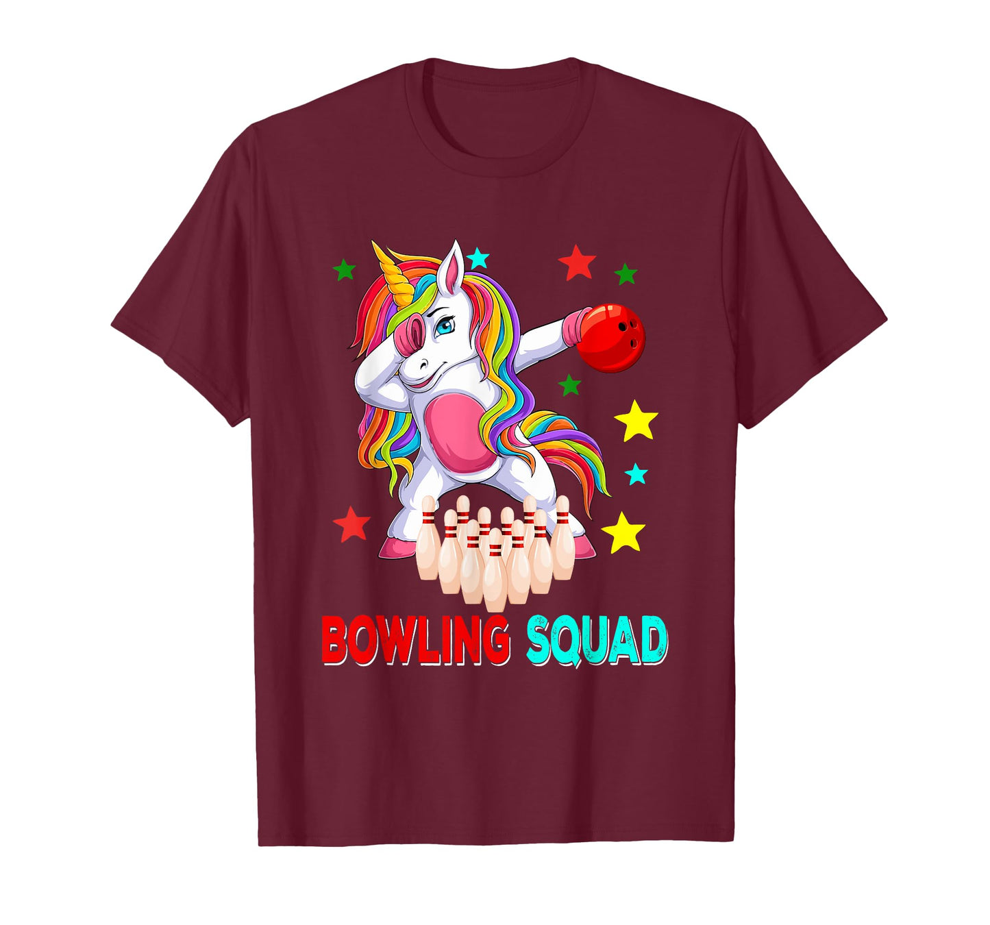 Bowling Squad Dabbing Unicorn Player Team Costume Kids T-Shirt