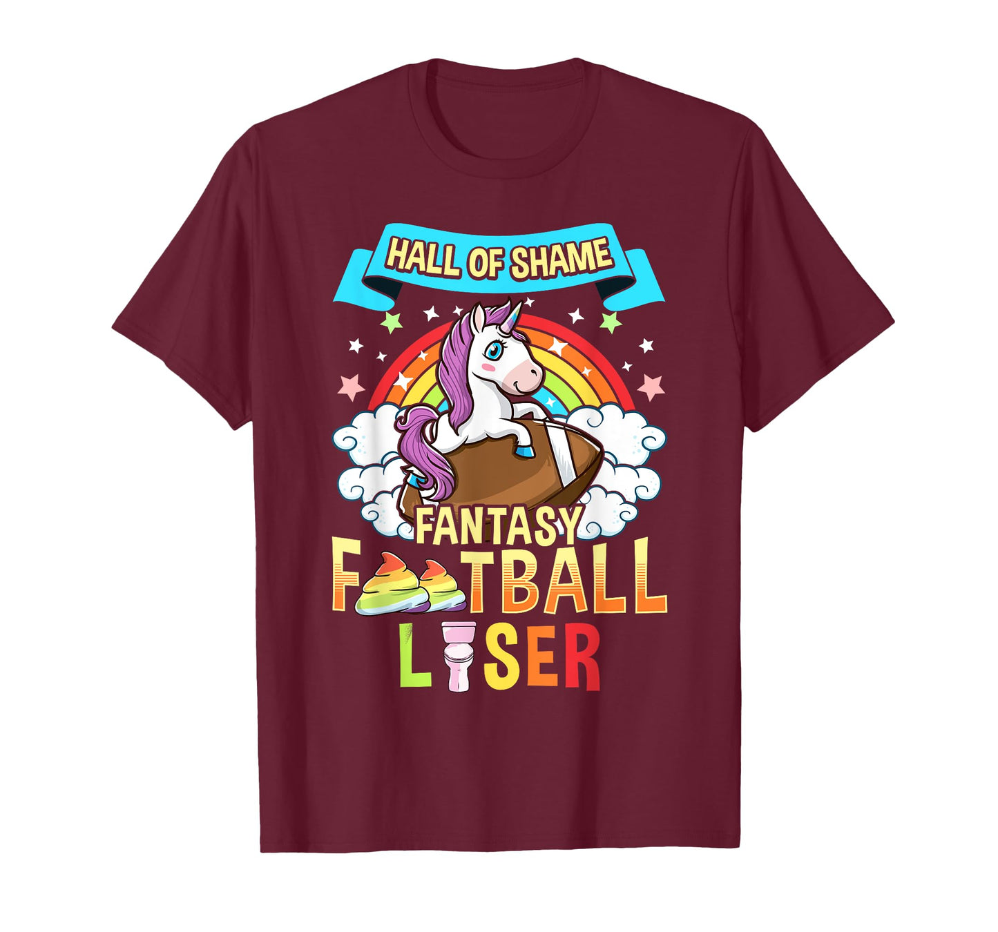 Fantasy Football Loser Last Place Funny Draft Party Unicorn T-Shirt
