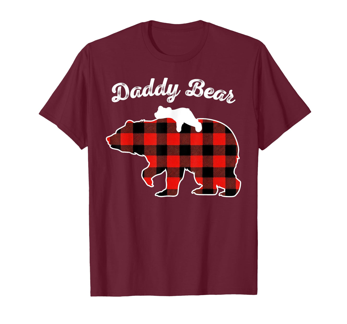 Daddy Bear Flannel Red Plaid Pajama Family Matching XMAS T-Shirt