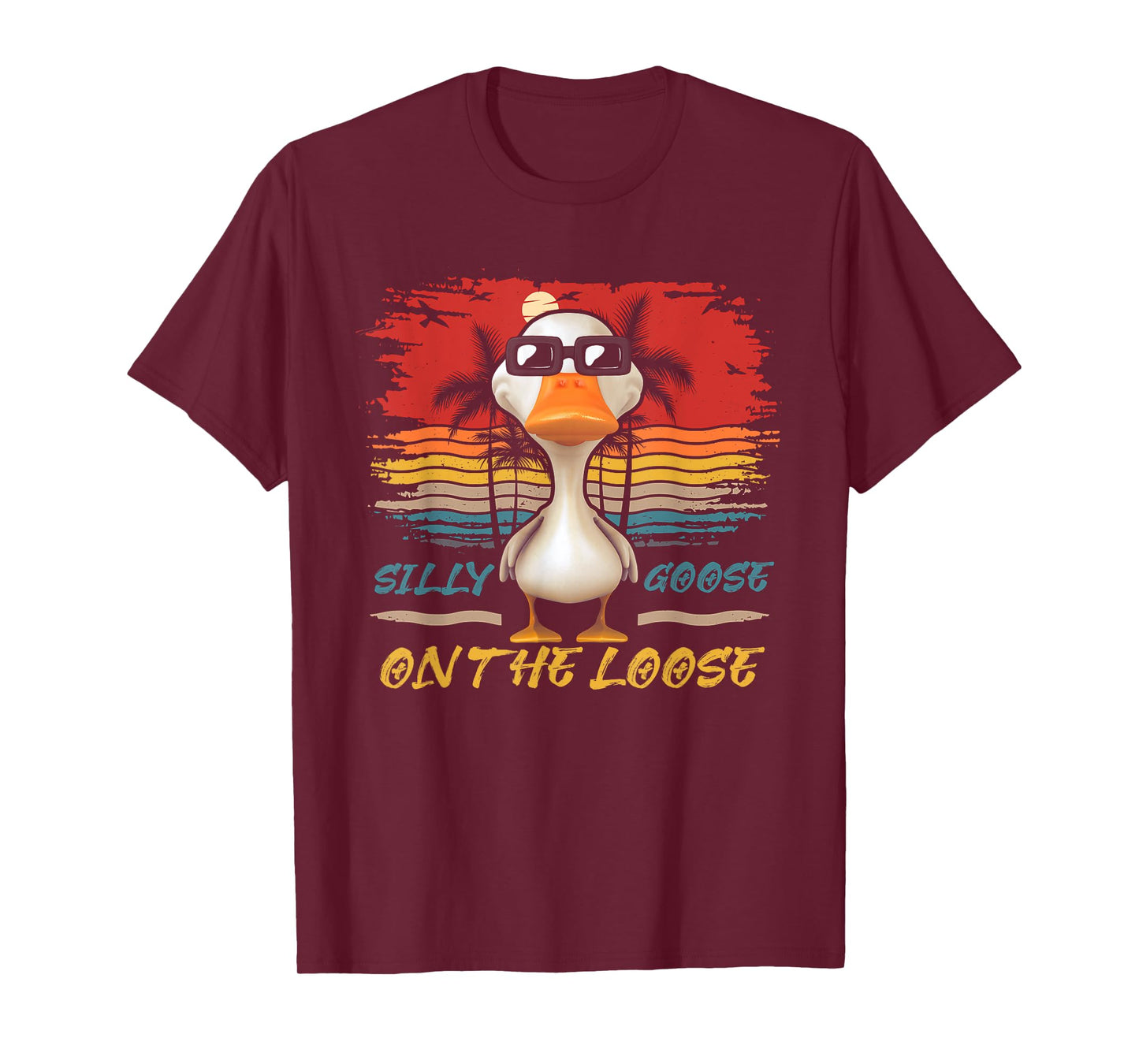 Silly-Goose On The-Loose Vintage Duck Lover Beach Vacation T-Shirt