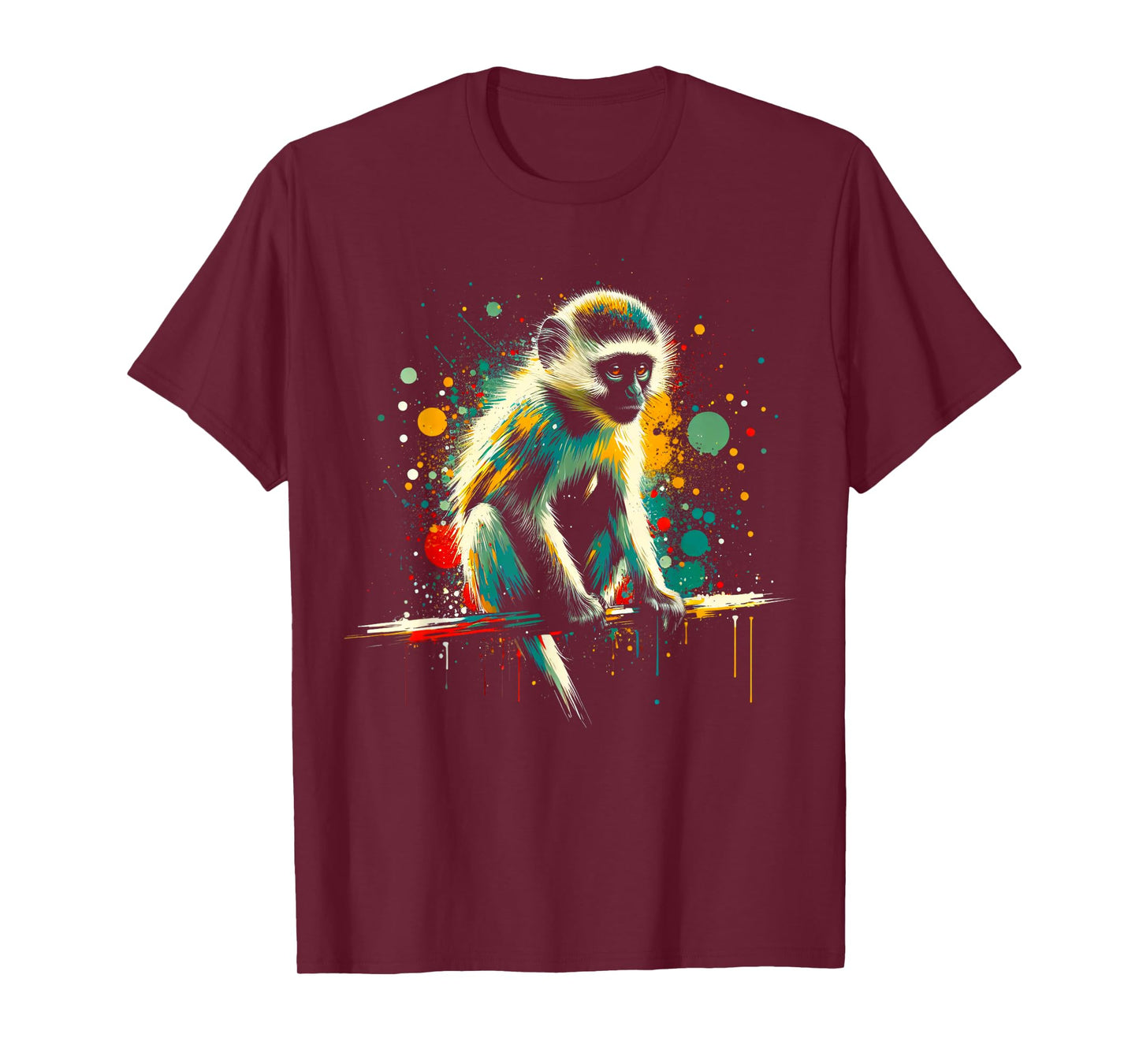 Vervet Monkey Minimalist and Vibrant Style Christmas T-Shirt