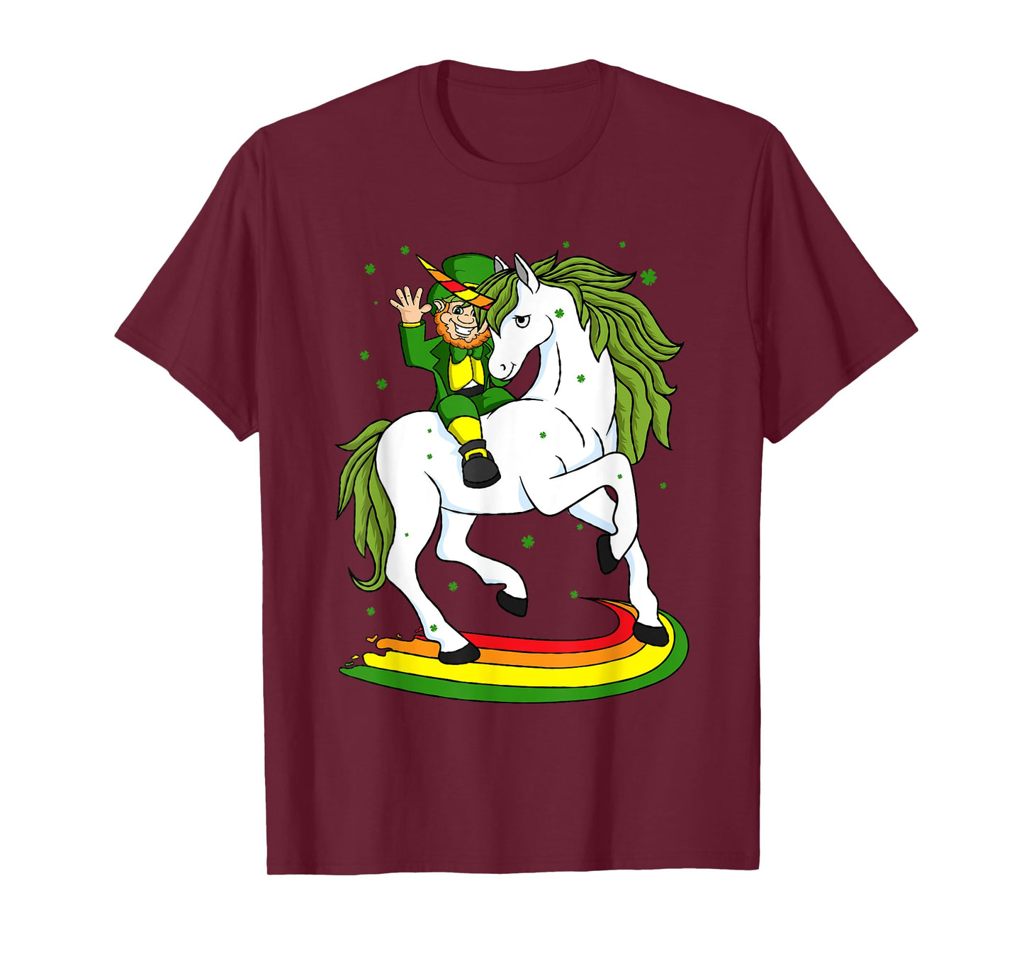 Leprechaun Riding A Magical St Patrick's Day Unicorn Gift T-Shirt