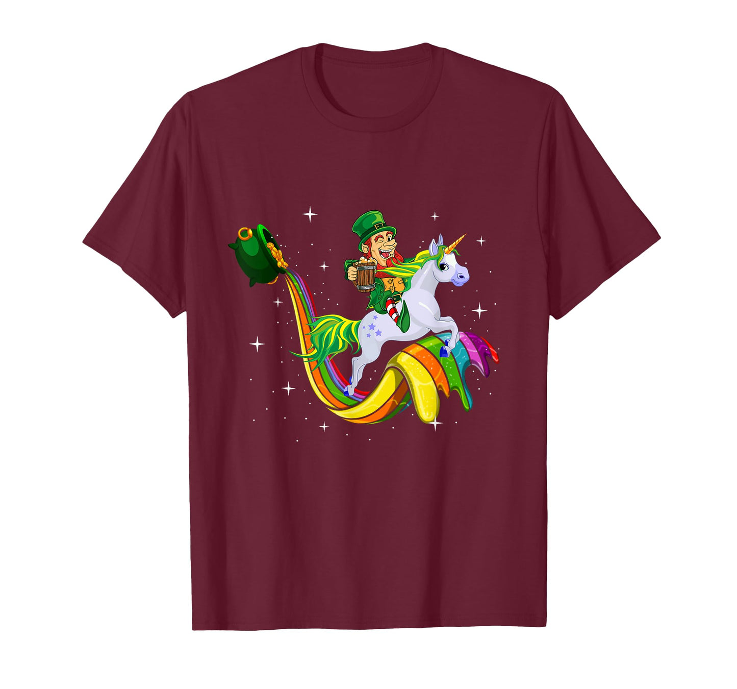 Unicorn St Patricks Day Men Women Lucky Leprechaun Rainbow T-Shirt