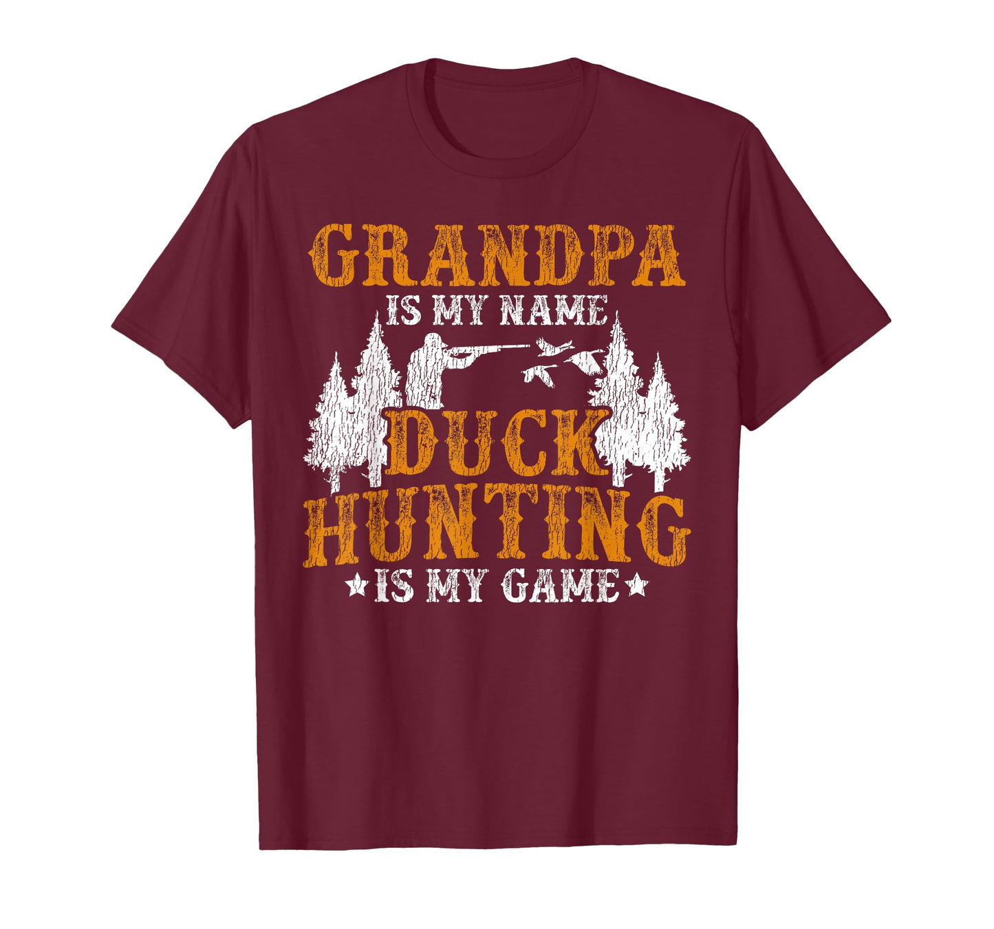 Duck Hunting Hunter Grandpa Vintage Grandpa Is My Name Duck T-Shirt