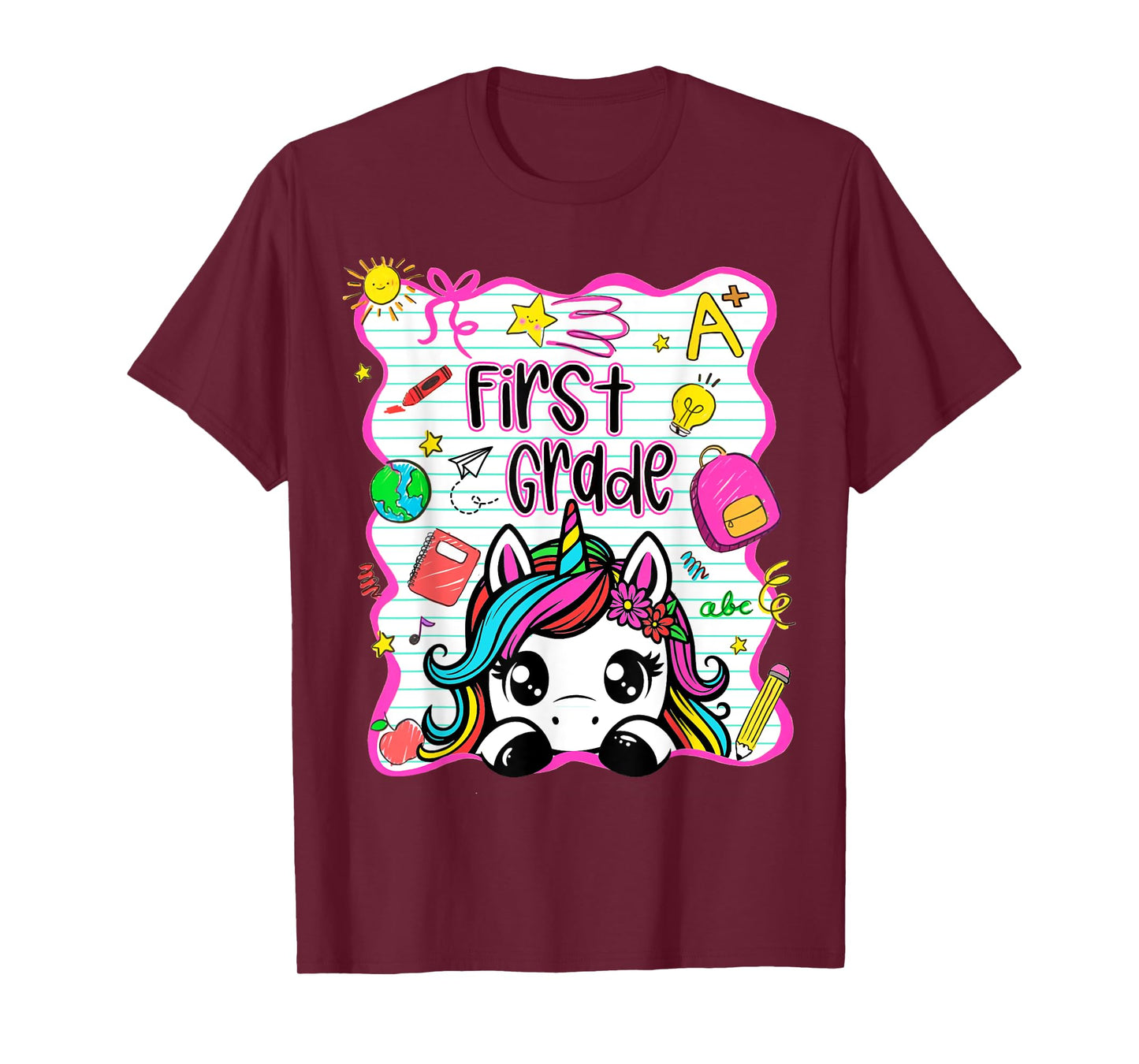 1st Grade Unicorn Back to School First Grade Team Girls Kids T-Shirt