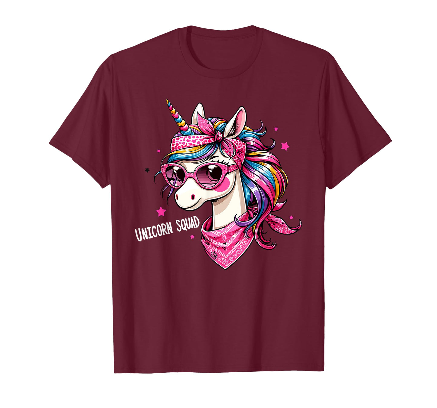 Unicorn Squad - Graceful Unicorn with leopard Bandana T-Shirt