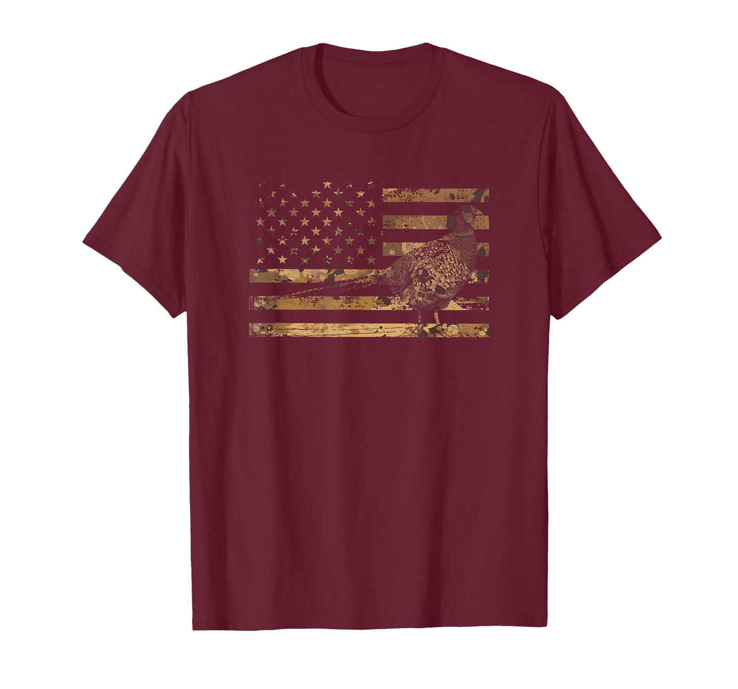 Pheasant Bird Hunter American Flag Camouflage Pheasant Hunt T-Shirt