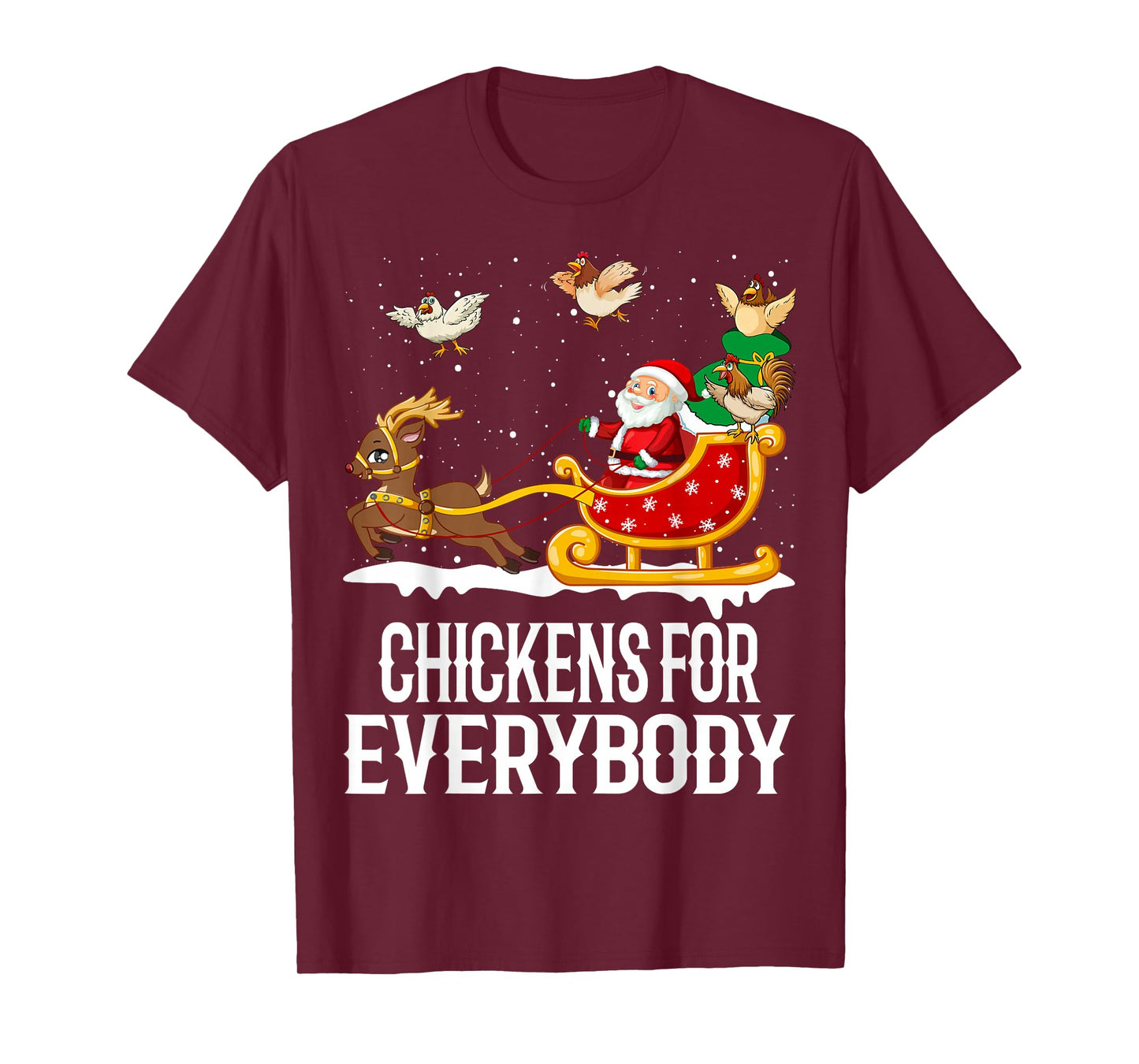 Chickens For Everybody Funny Christmas Chickens Women Santa T-Shirt