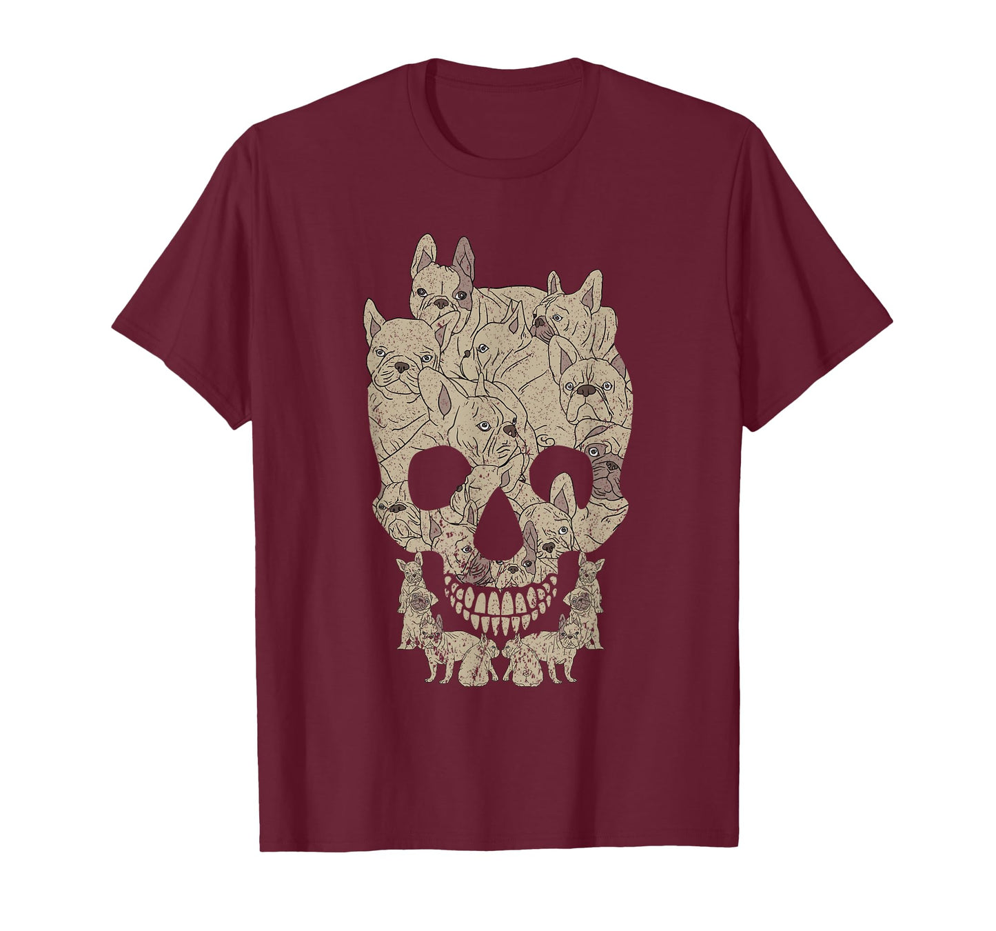 French Bulldog Skull Halloween Skeleton Frenchie Dog Men Women Kids T-Shirt