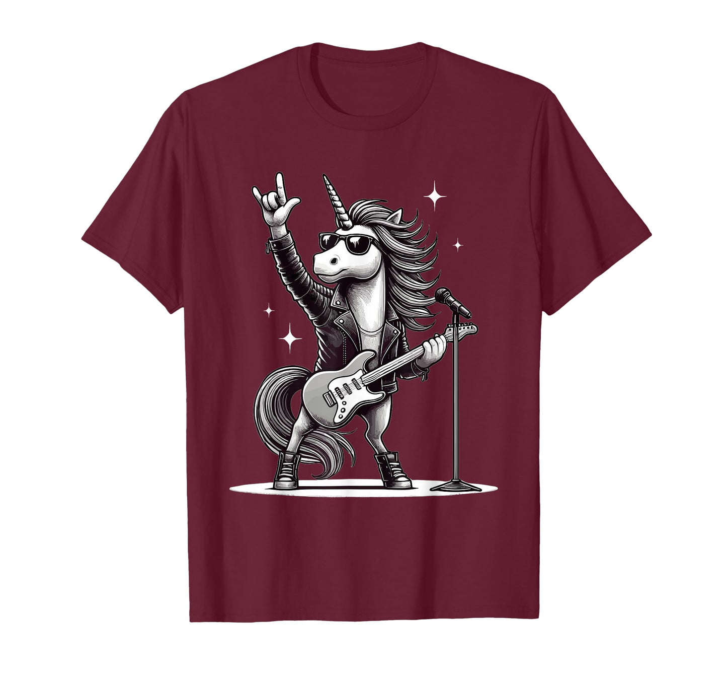 Rock Music & Heavy Metal, Rocker, Guitar, Unicorn, Rock Hand T-Shirt