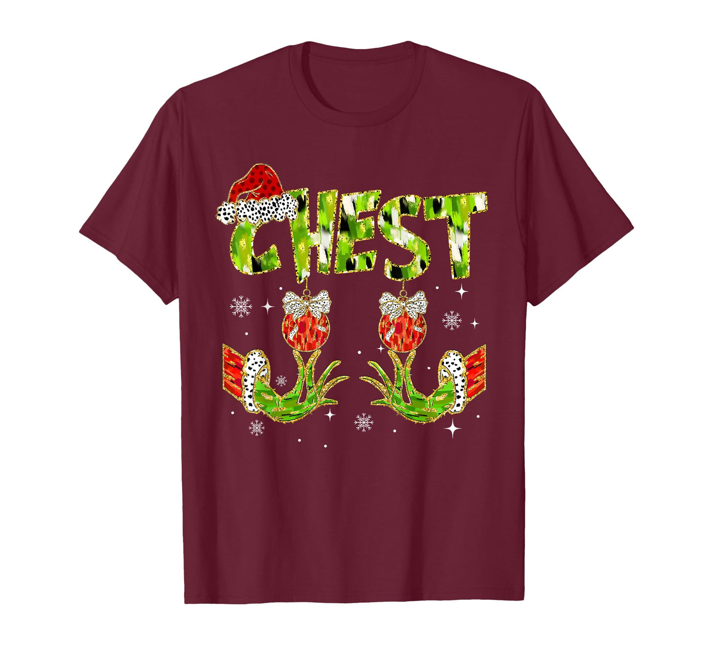 Chest Nuts Matching Chestnuts Funny Christmas Couples Women T-Shirt