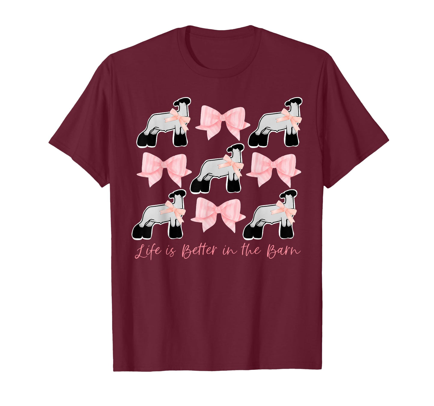 Coquette Bow Show Lamb Breeder Stock Show Mom Livestock T-Shirt