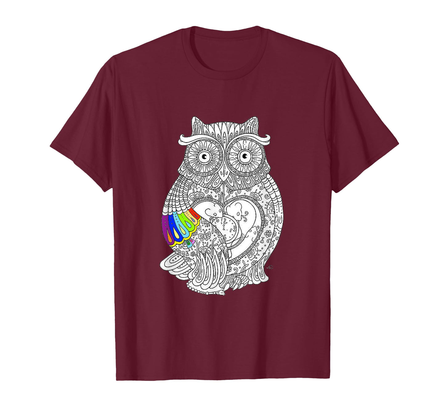 Owl coloring t shirt - adult coloring books t shirt T-Shirt