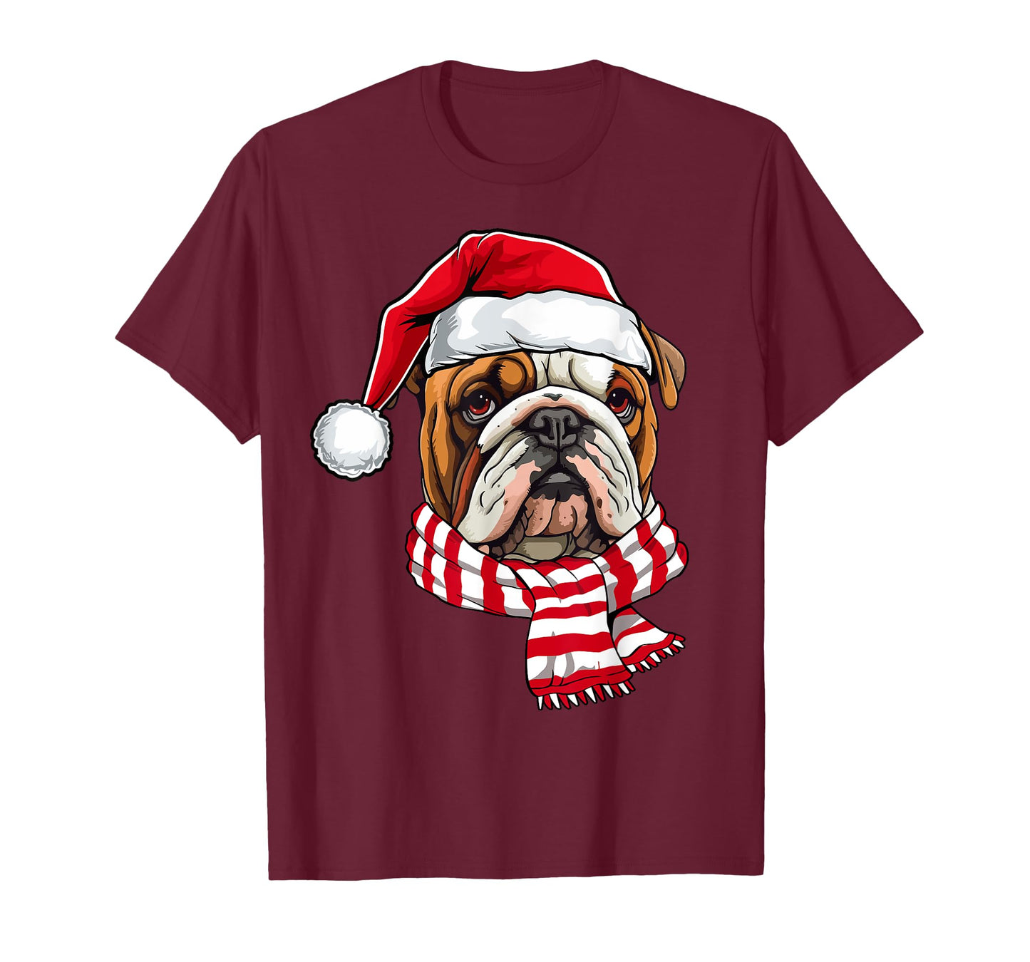 Santa English Bulldog Christmas Dog Lover Men Women Kids T-Shirt