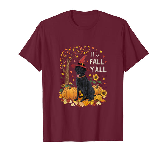 It's Fall Y'all Labrador Black Lab Halloween Thanksgiving T-Shirt