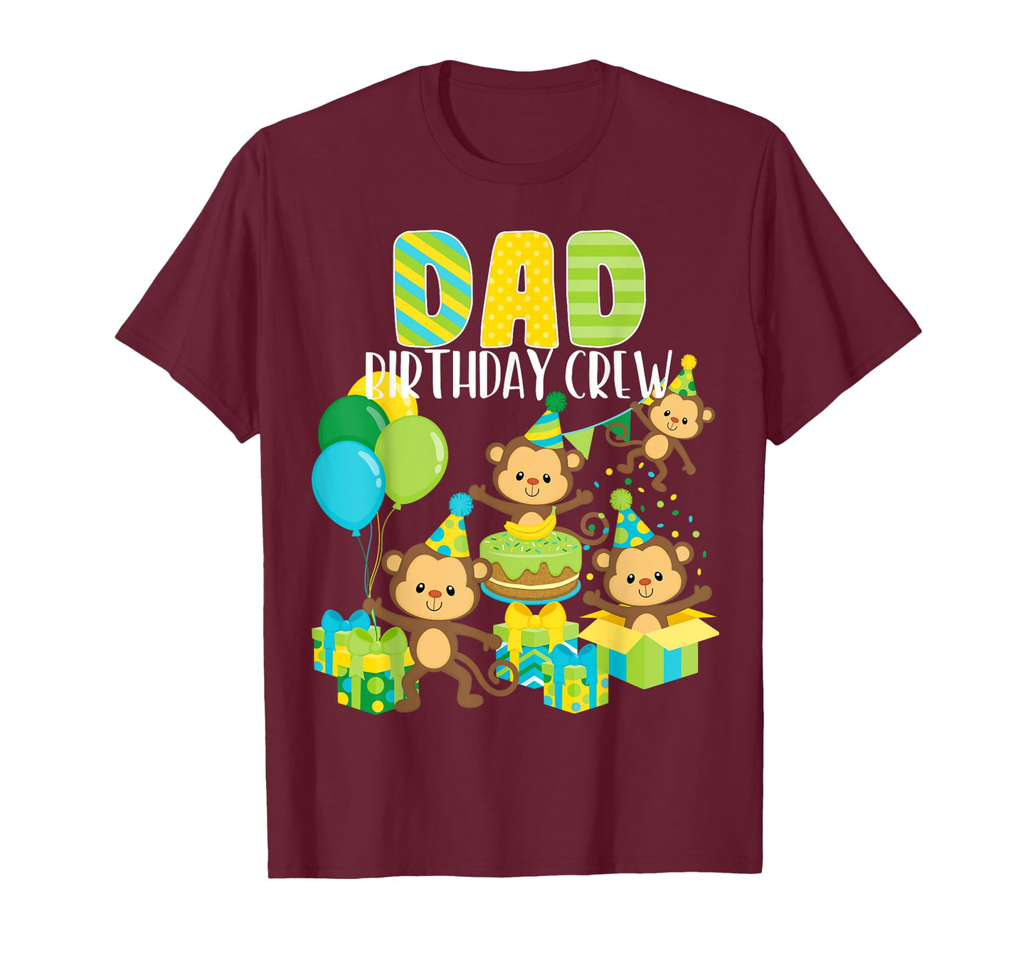 Birthday Monkey Dad Birthday Crew Bday Party Family Matching T-Shirt