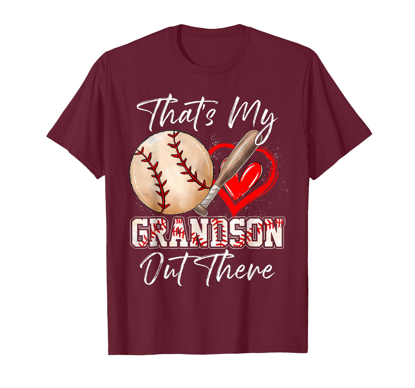 That's My Grandson Out There Funny Baseball Grandma Grandpa T-Shirt