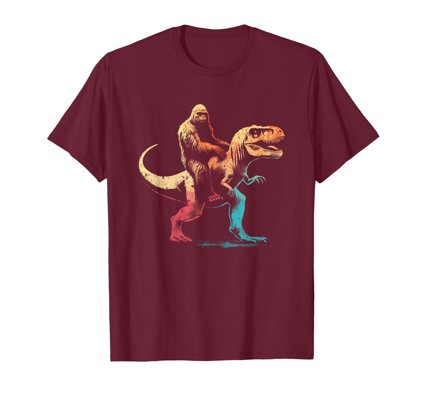 Bigfoot Riding A T-Rex - Funny Graphic Dino Sasquatch Lover T-Shirt