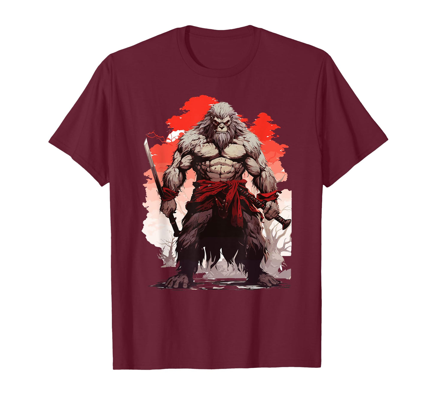 Samurai Bigfoot Warrior Japanese Ninja Bigfoot Kawaii T-Shirt