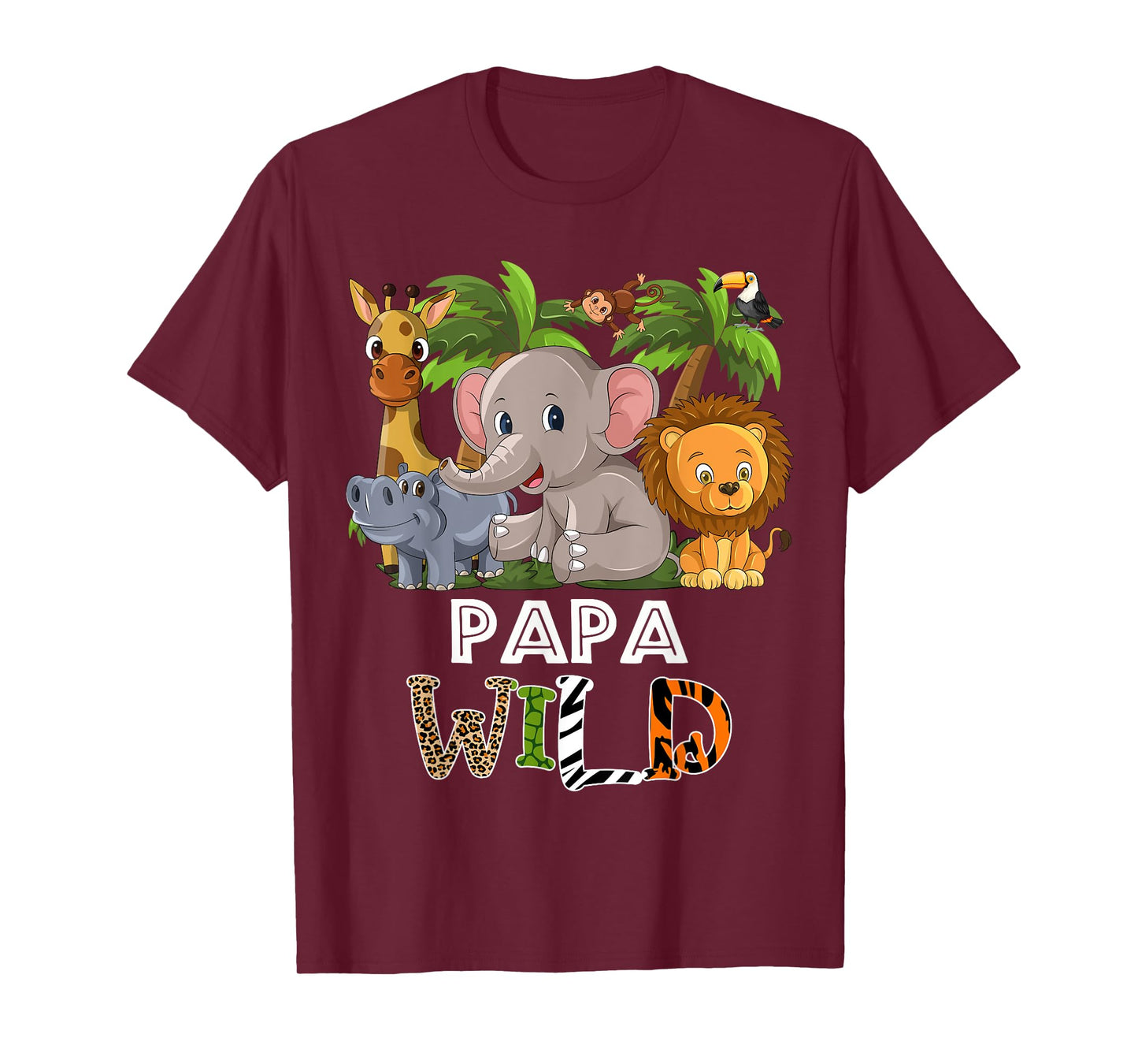 Papa Wild Zoo Theme Birthday Safari Jungle Matching Party T-Shirt