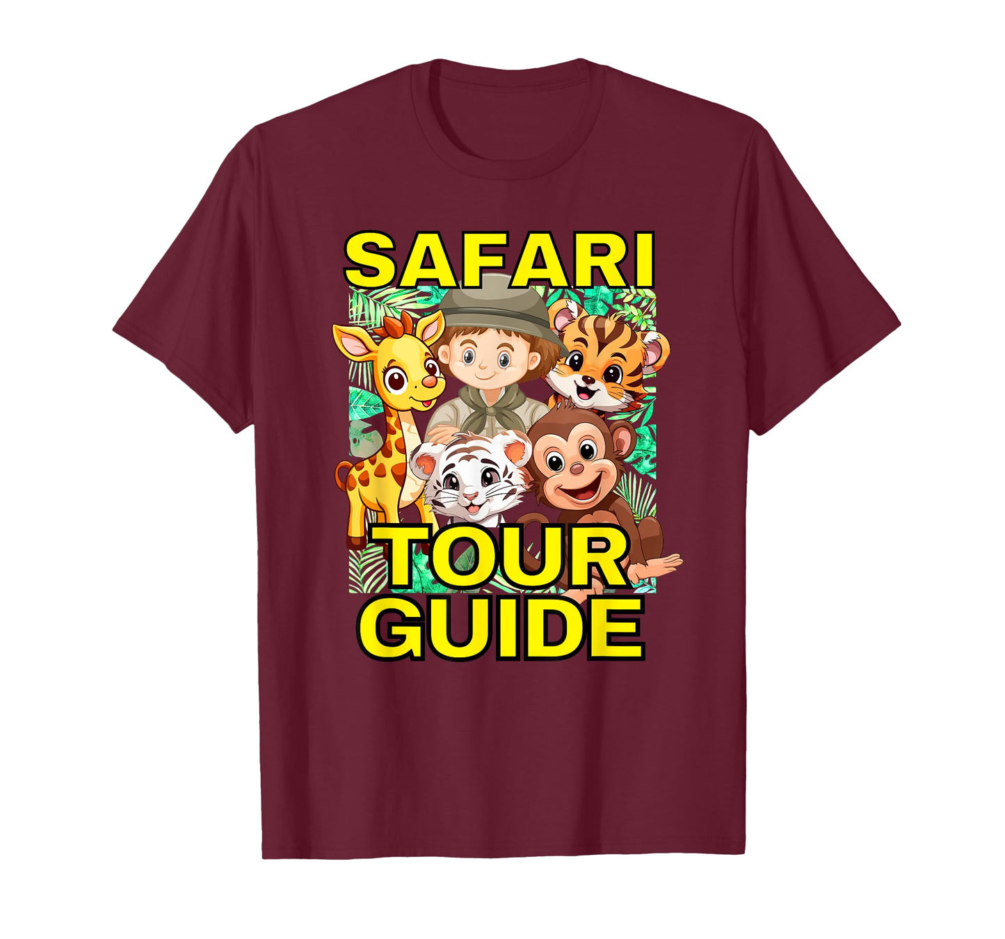 Safari Tour Guide Cute Animal Graphics T-Shirt