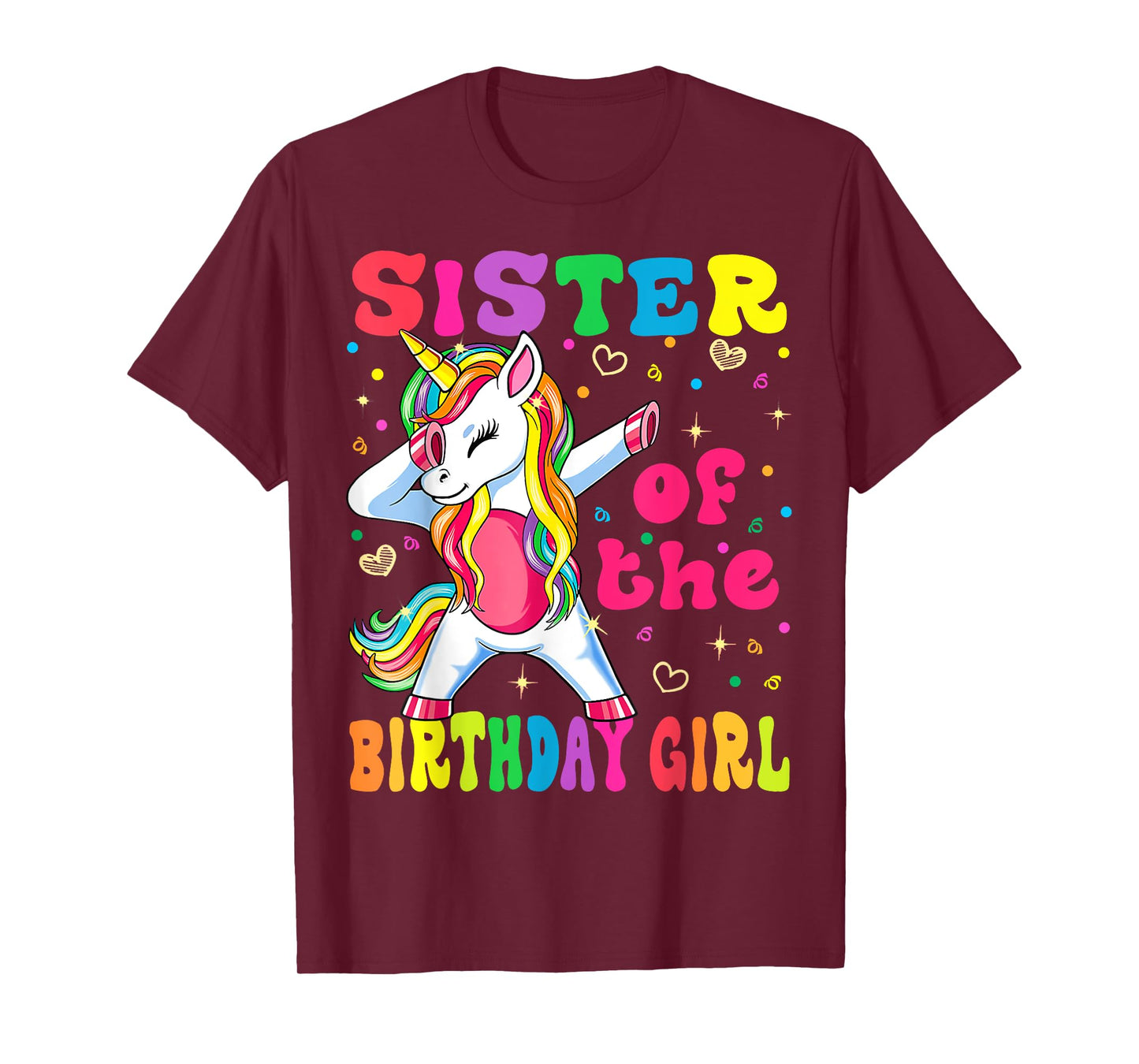 Sister of the Birthday Princess Girl Dabbing Unicorn T-Shirt