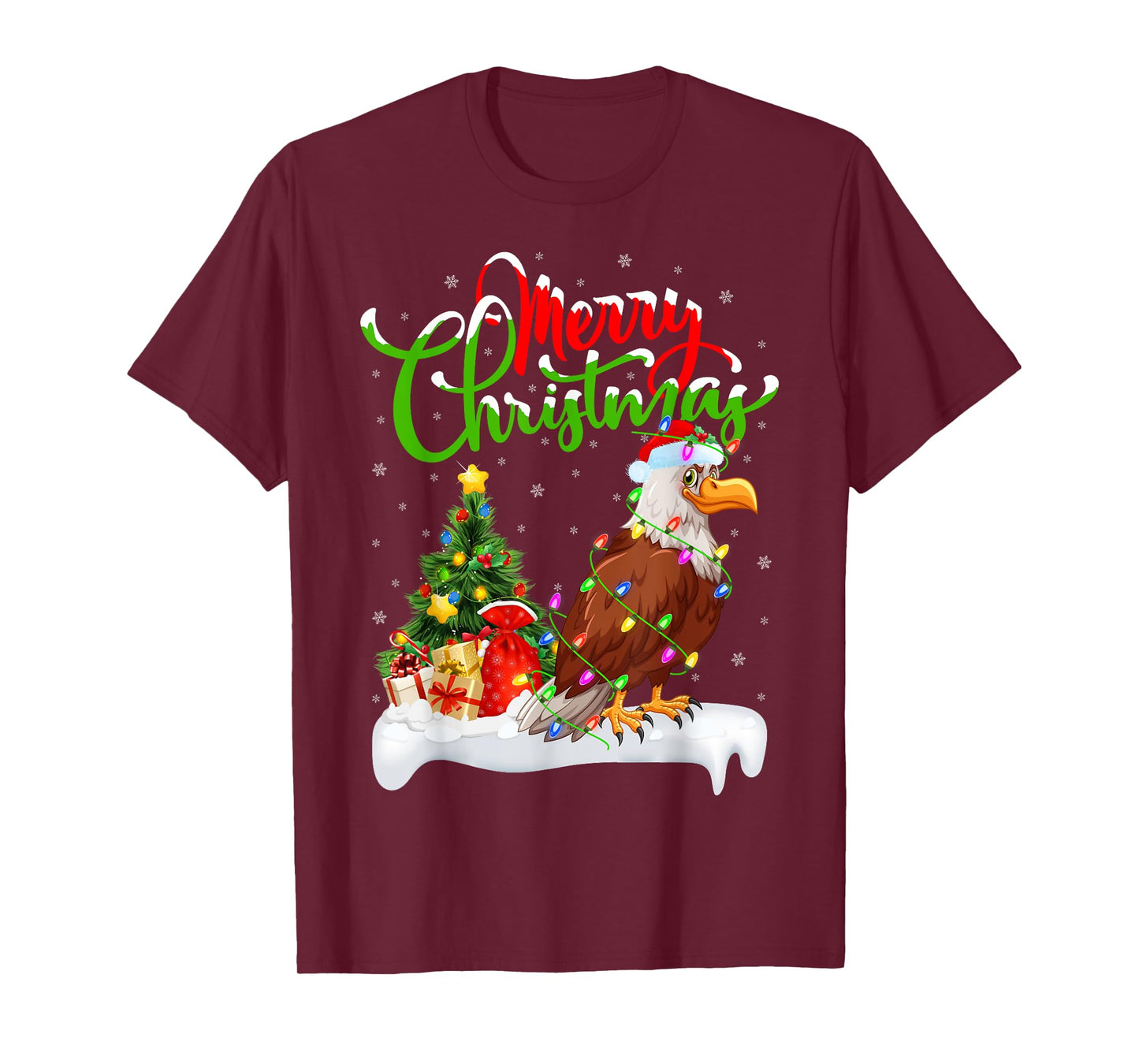 Bald Eagle Bird Lover Xmas Lighting Bald Eagle Christmas T-Shirt