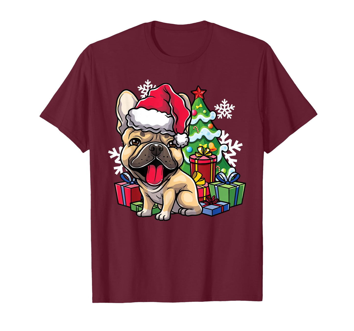 French Bulldog Christmas Santa Hat Xmas Dog Lover Gift T-Shirt for Men Women Kids