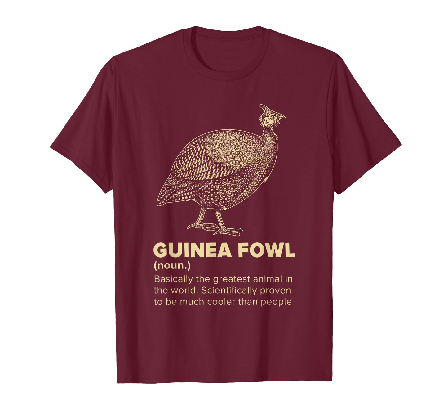 Guinea Fowl Funny Farm Bird Design Unisex-Kids Black Cotton T-Shirt Small