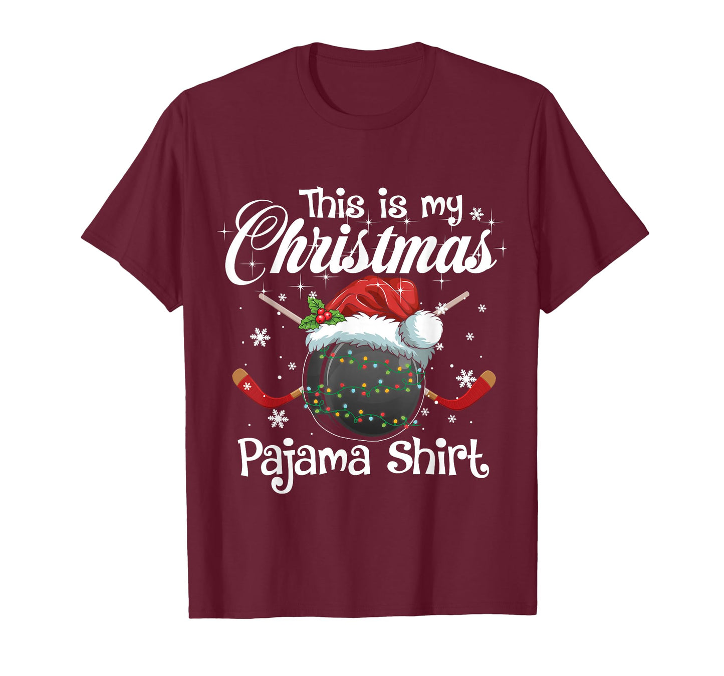This Is My Christmas Pajama Xmas Hockey Family Matching T-Shirt