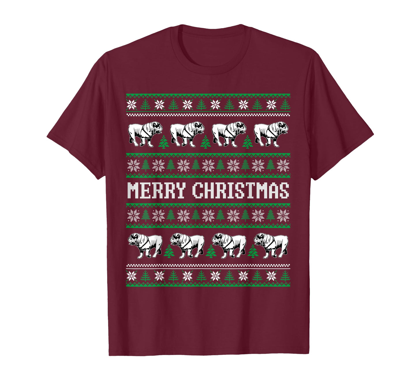 Ugly Sweater English Bulldog Dog Christmas Dog Lover Xmas Men Women Kids T-Shirt