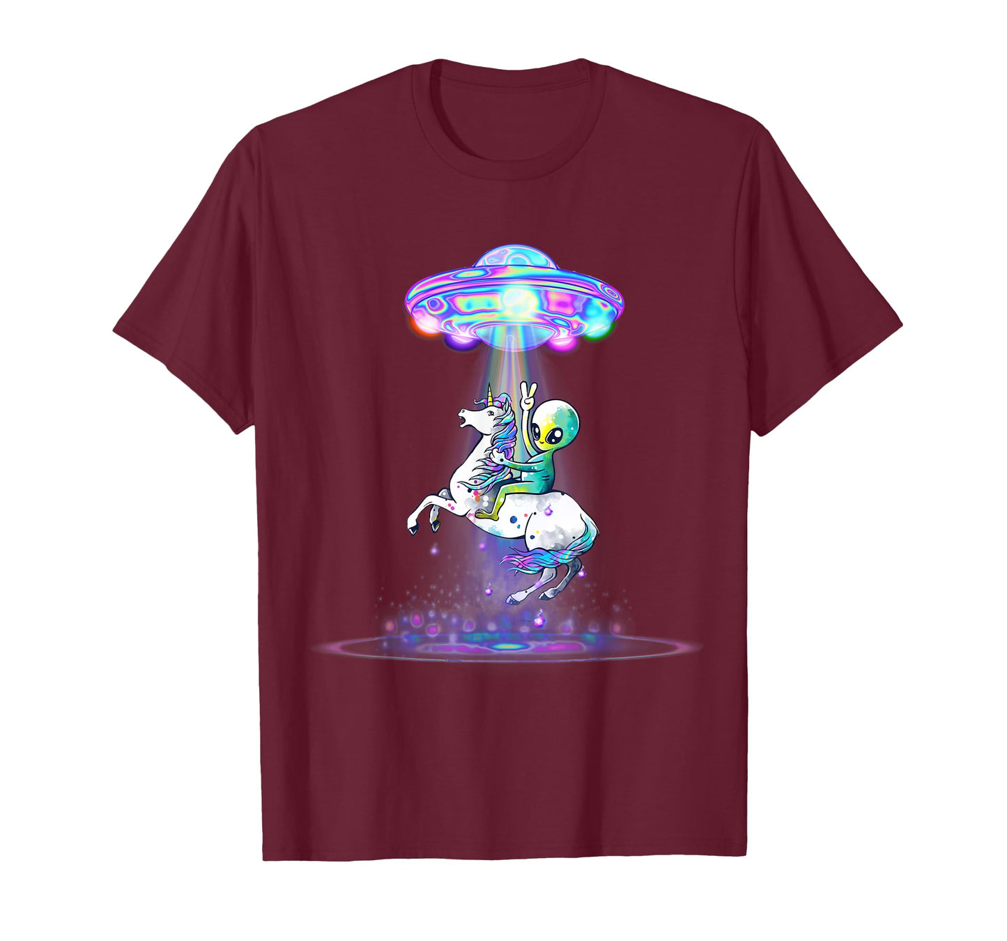 Funny UFO Alien Unicorn Galaxy T-Shirt