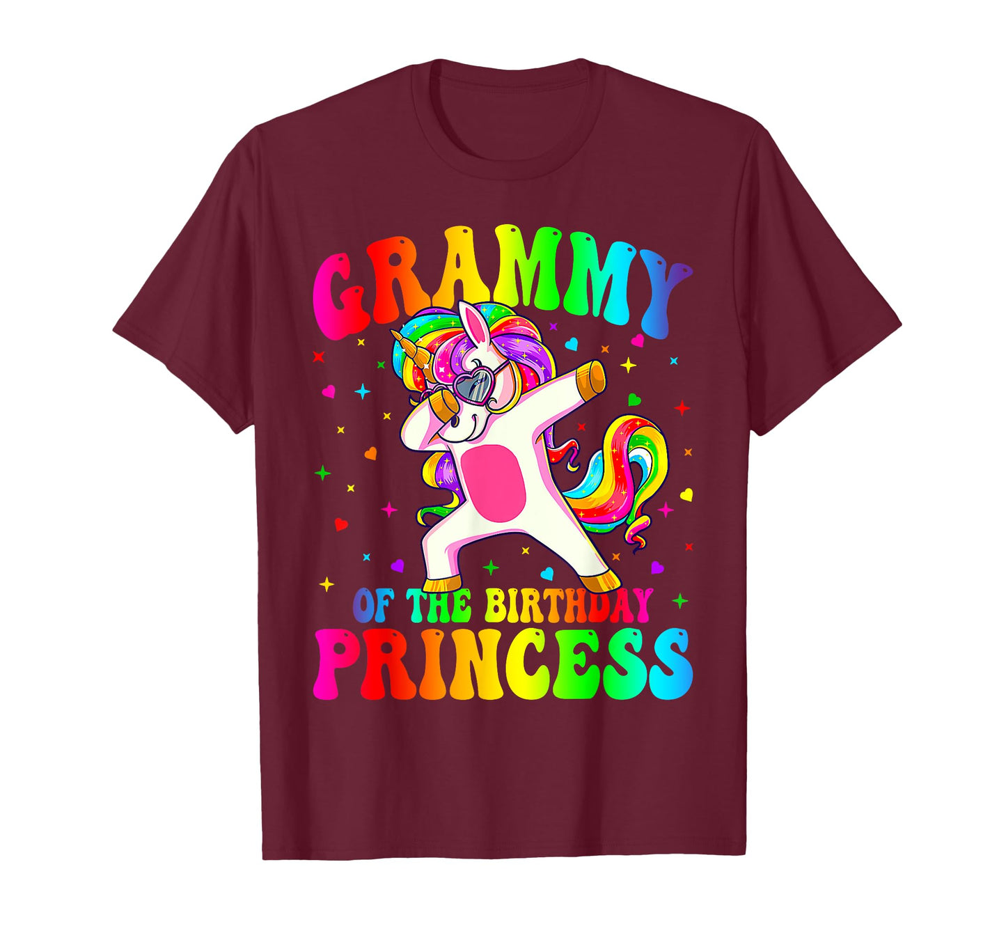 Grammy of the Birthday Princess Girl Dabbing Unicorn Mom T-Shirt