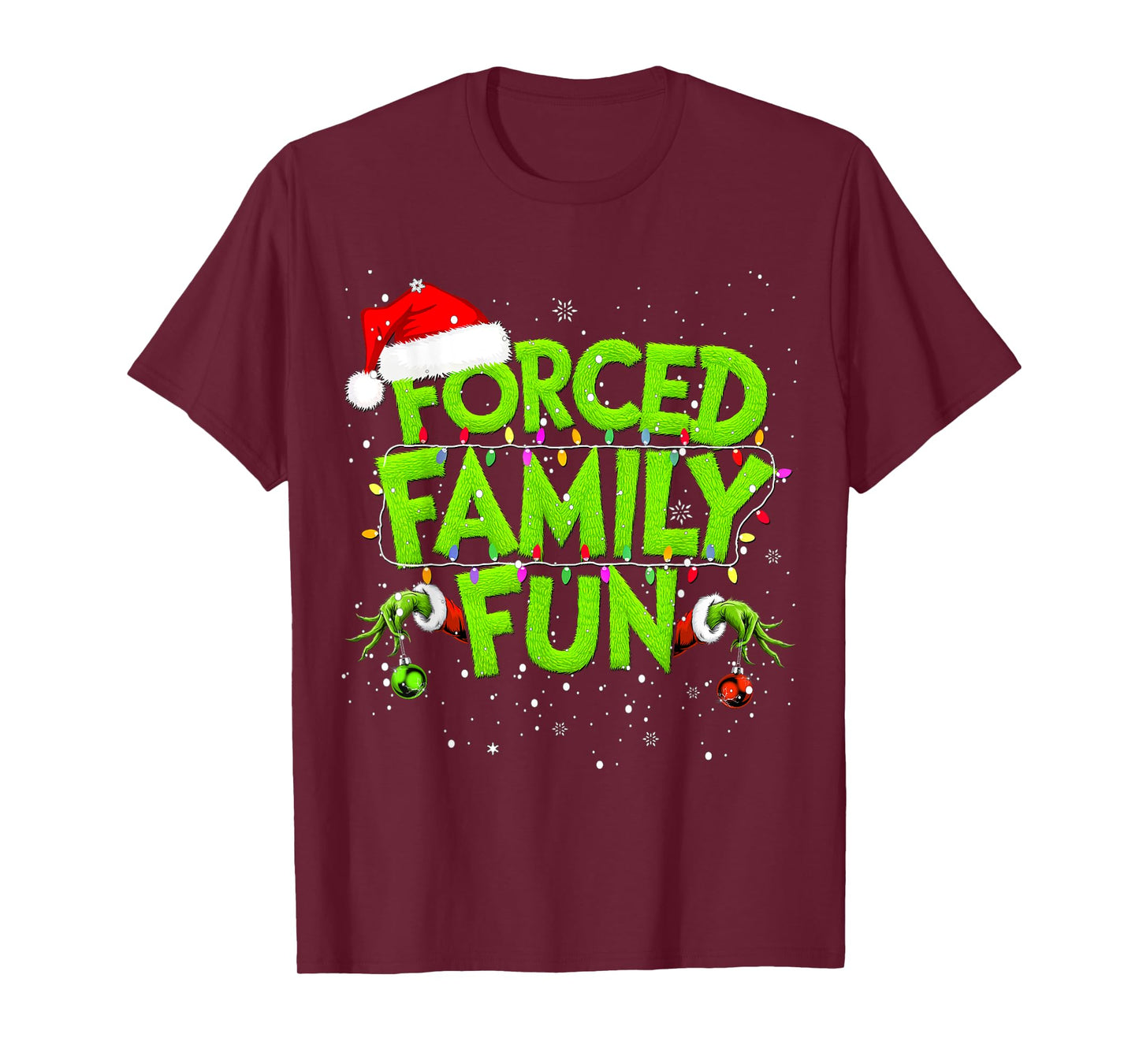 Forced Family Fun Christmas Shirts Matching Family Pajama T-Shirt