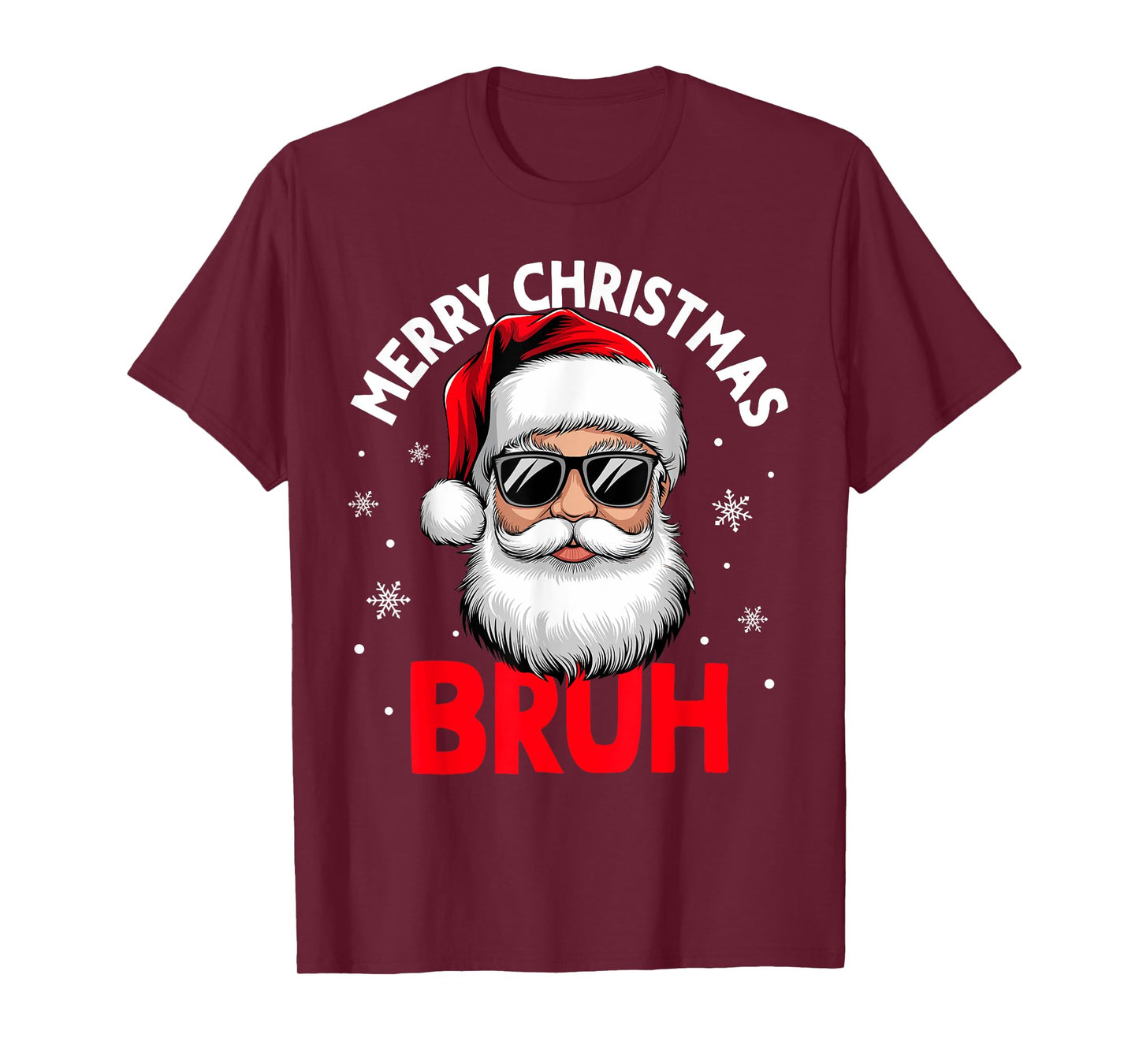Merry Christmas Bruh Funny Santa Claus Retro Men Women Kids T-Shirt