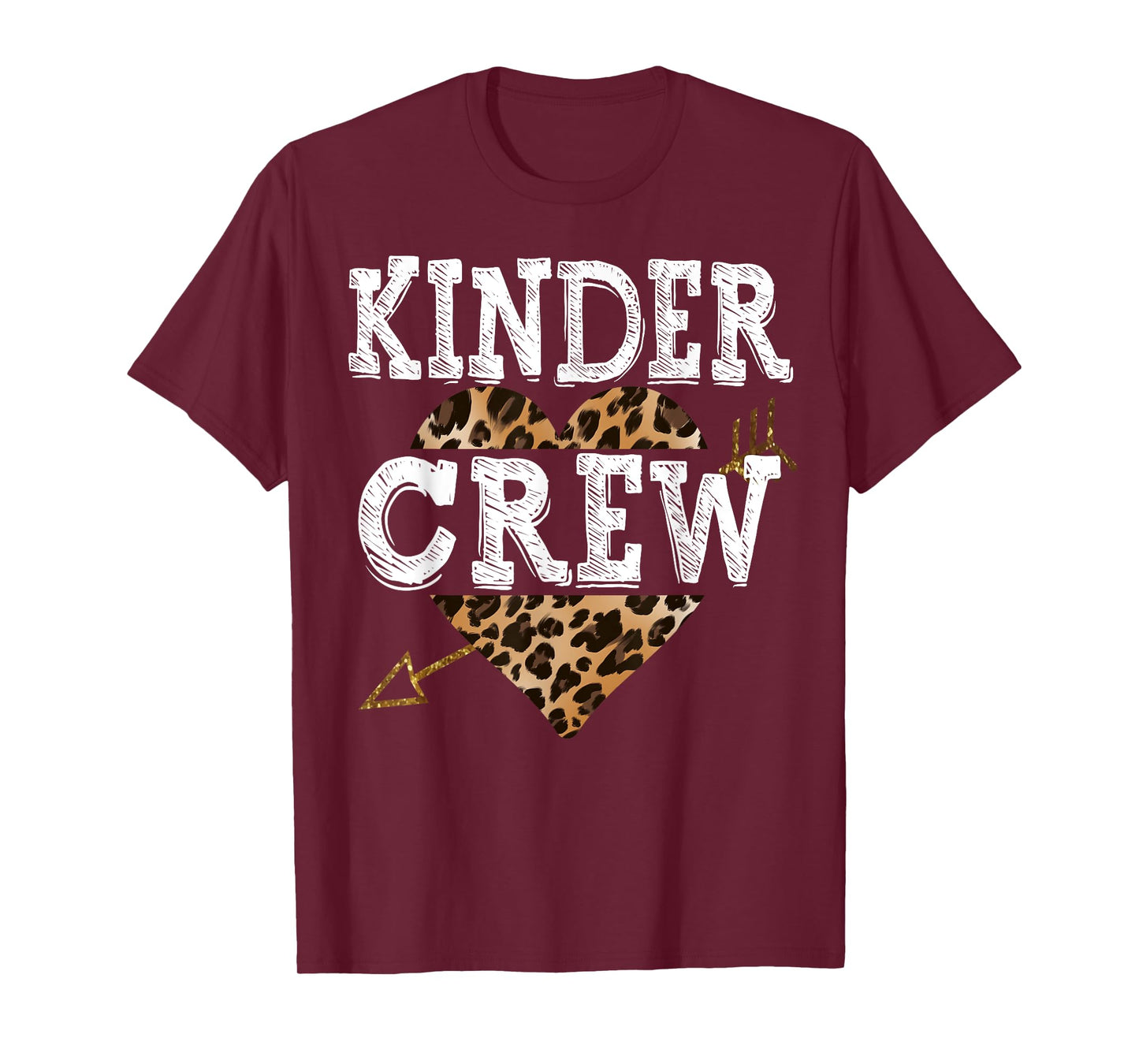 Leopard Kinder Crew Kindergarten Teacher 1st Day of School Men Women Girls Kids T-Shirt