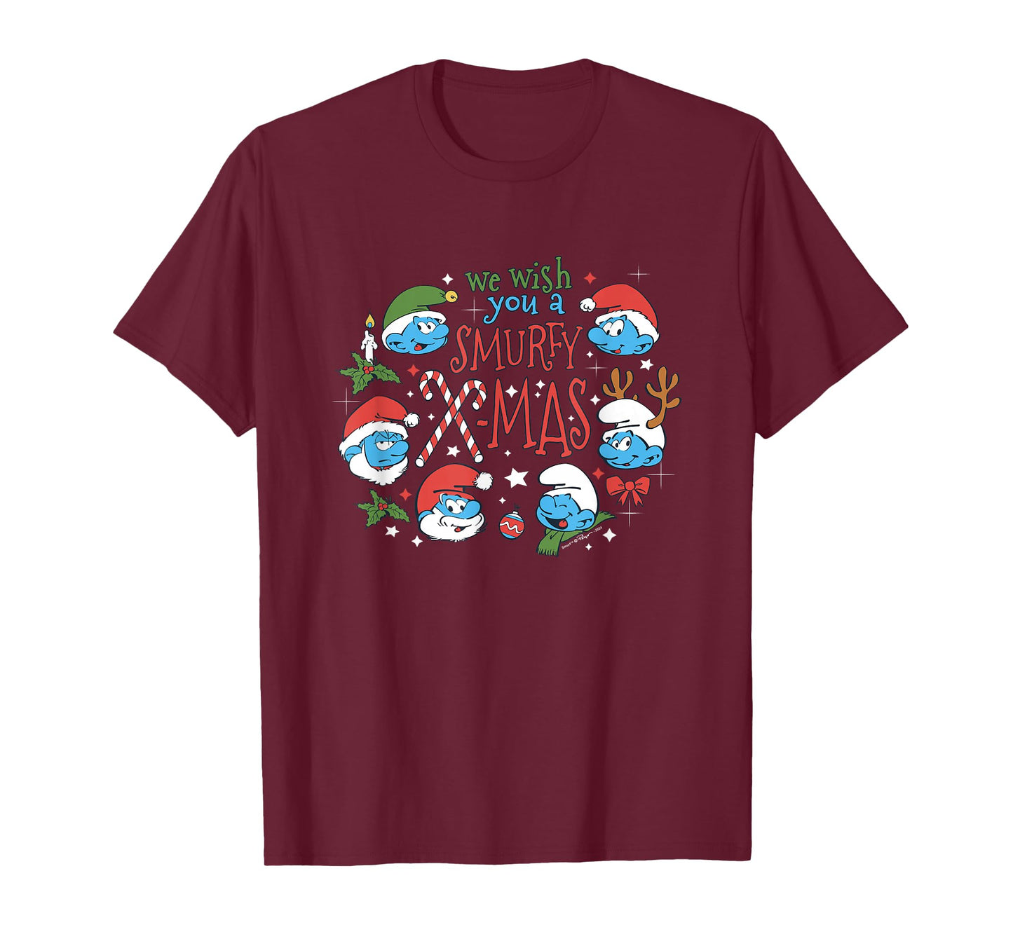The Smurfs Christmas We Wish You A Smurfy X-Mas T-Shirt