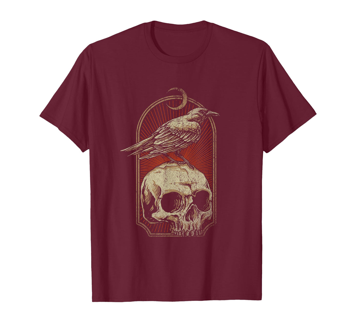 Witch Scary Crow Ghoulish Skull Moon Raven T-Shirt