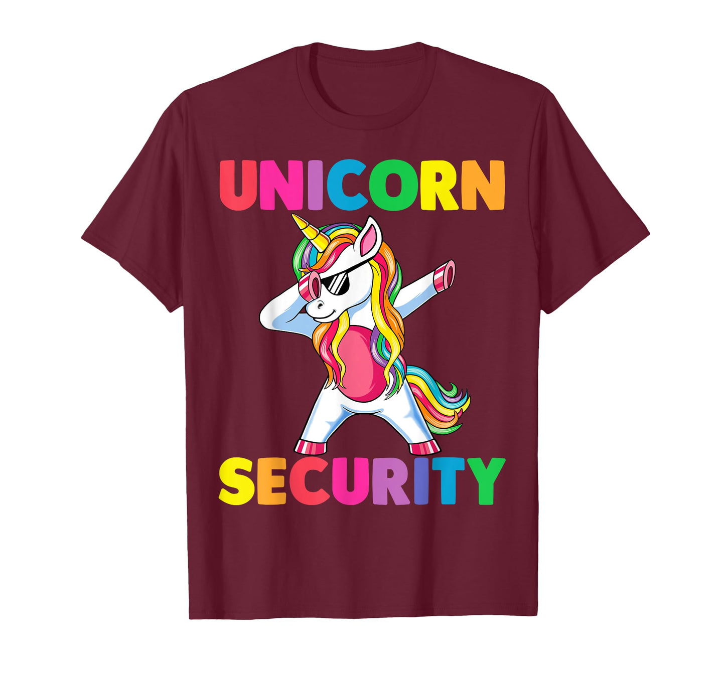 Halloween Dad Mom Daughter Adult Costume Unicorn Security T-Shirt