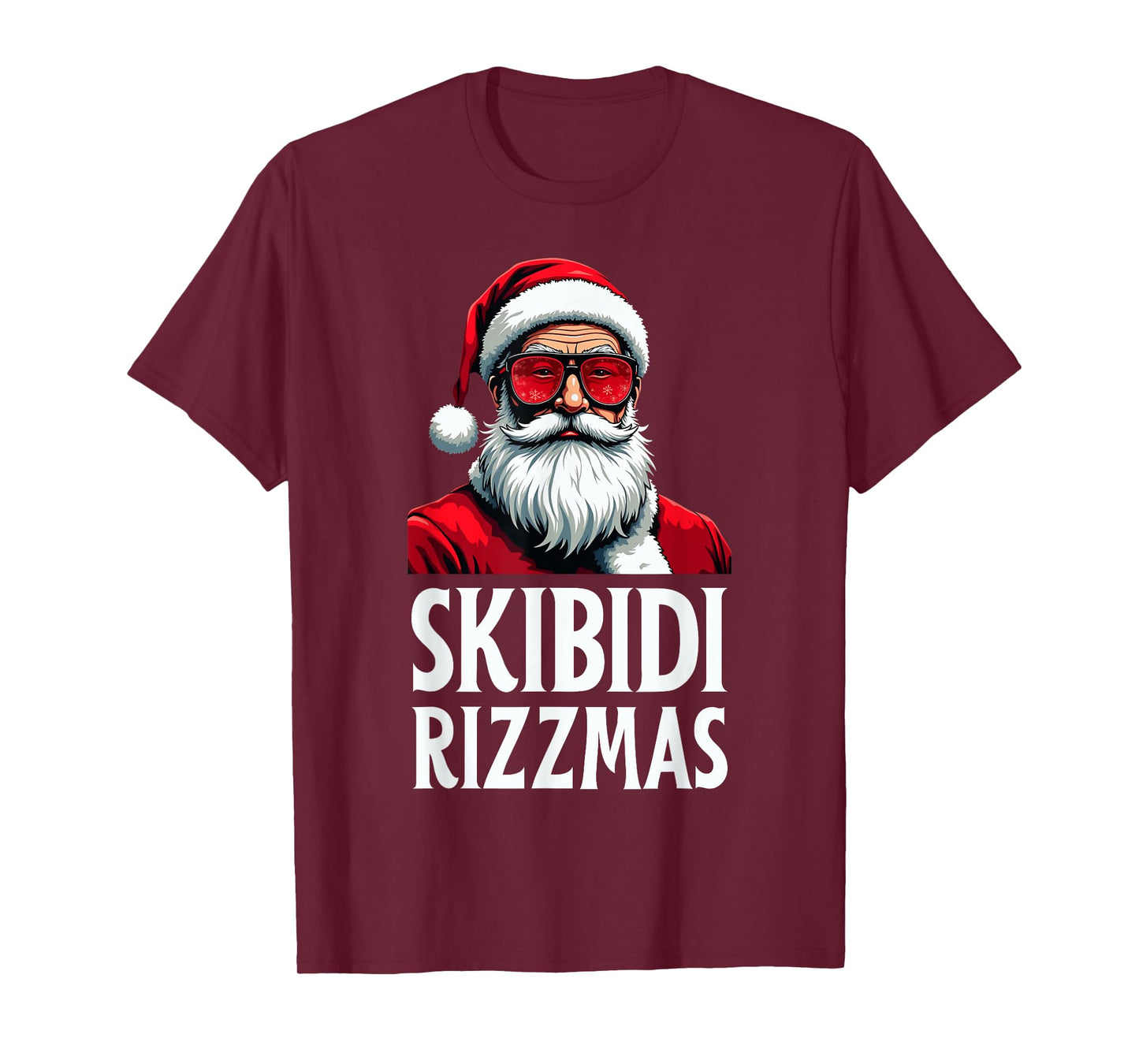Skibidi Rizzmas Merry Christmas Santa Claus Funny Xmas Kids T-Shirt