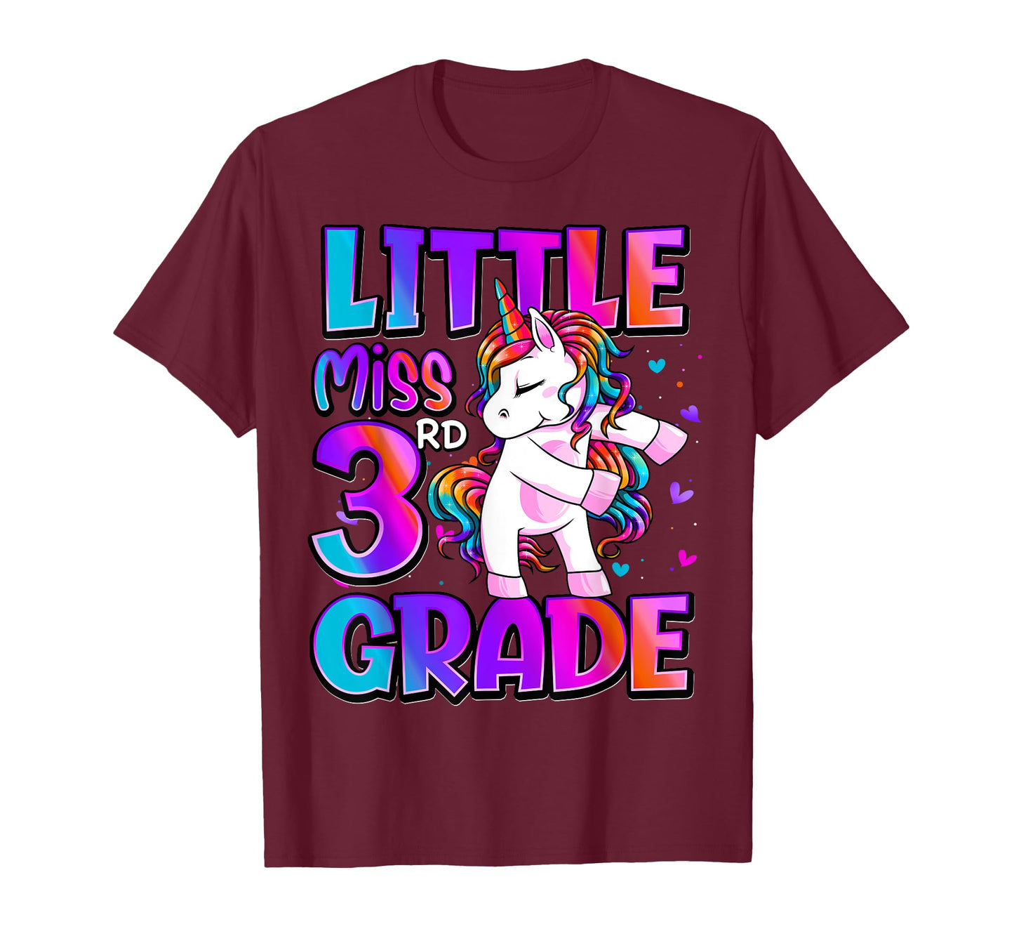 Little Miss 3rd Grade Unicorn Back To School 3rd Grade Girls T-Shirt