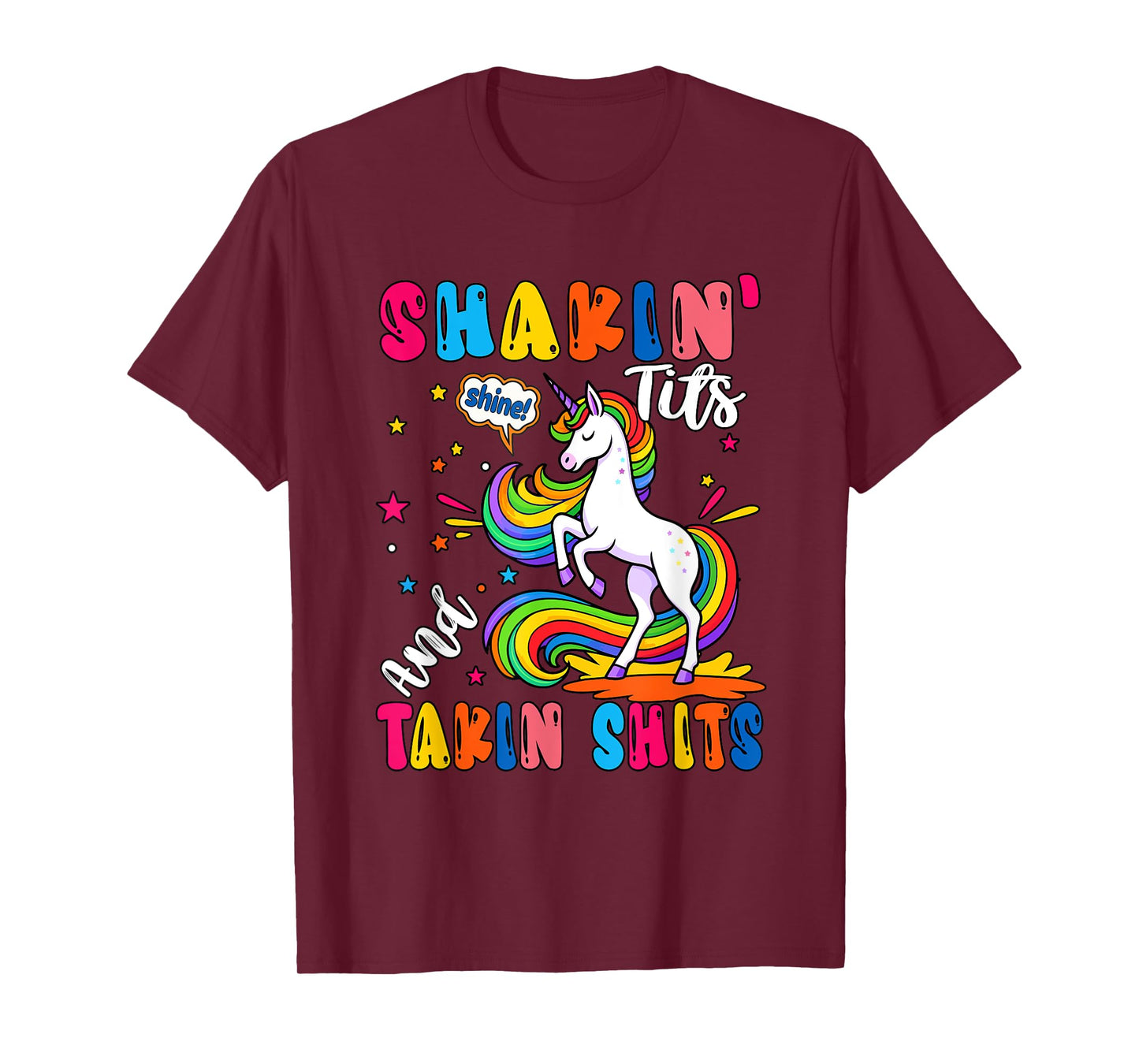 Shakin' Tits and Takin Sarcastic Unicorn Lover Costume Adult T-Shirt