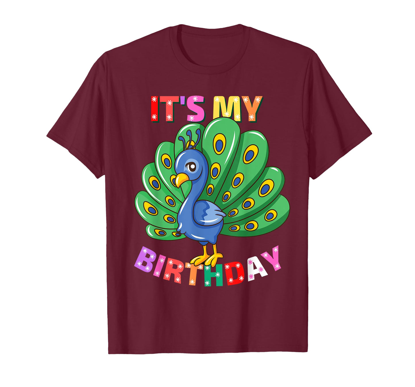 It's My Birthday Peacock for Women Girls Birthday Peacock T-Shirt