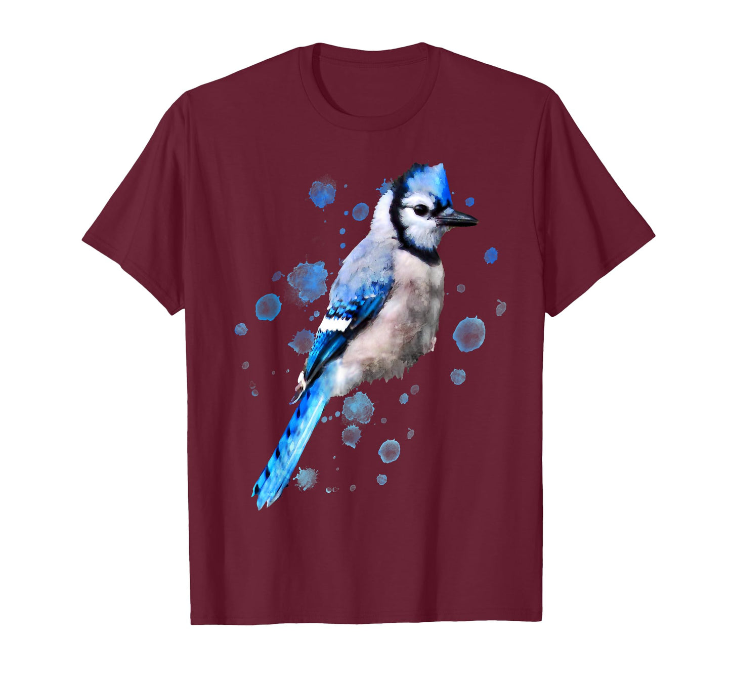Watercolor blue jay bird artistic animal artsy painting T-Shirt