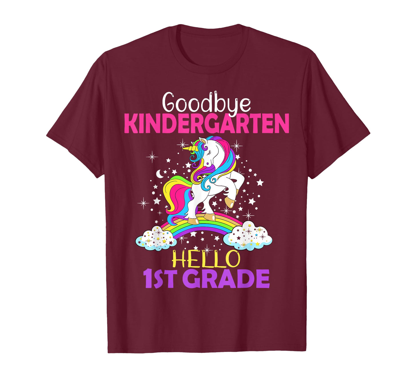 Goodbye Kindergarten Hello 1st grade Unicorn Girls 2023 Grad T-Shirt