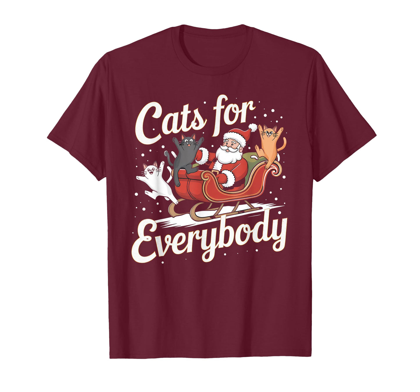 Cats for Everybody Christmas Shirt Funny Xmas Women Santa T-Shirt